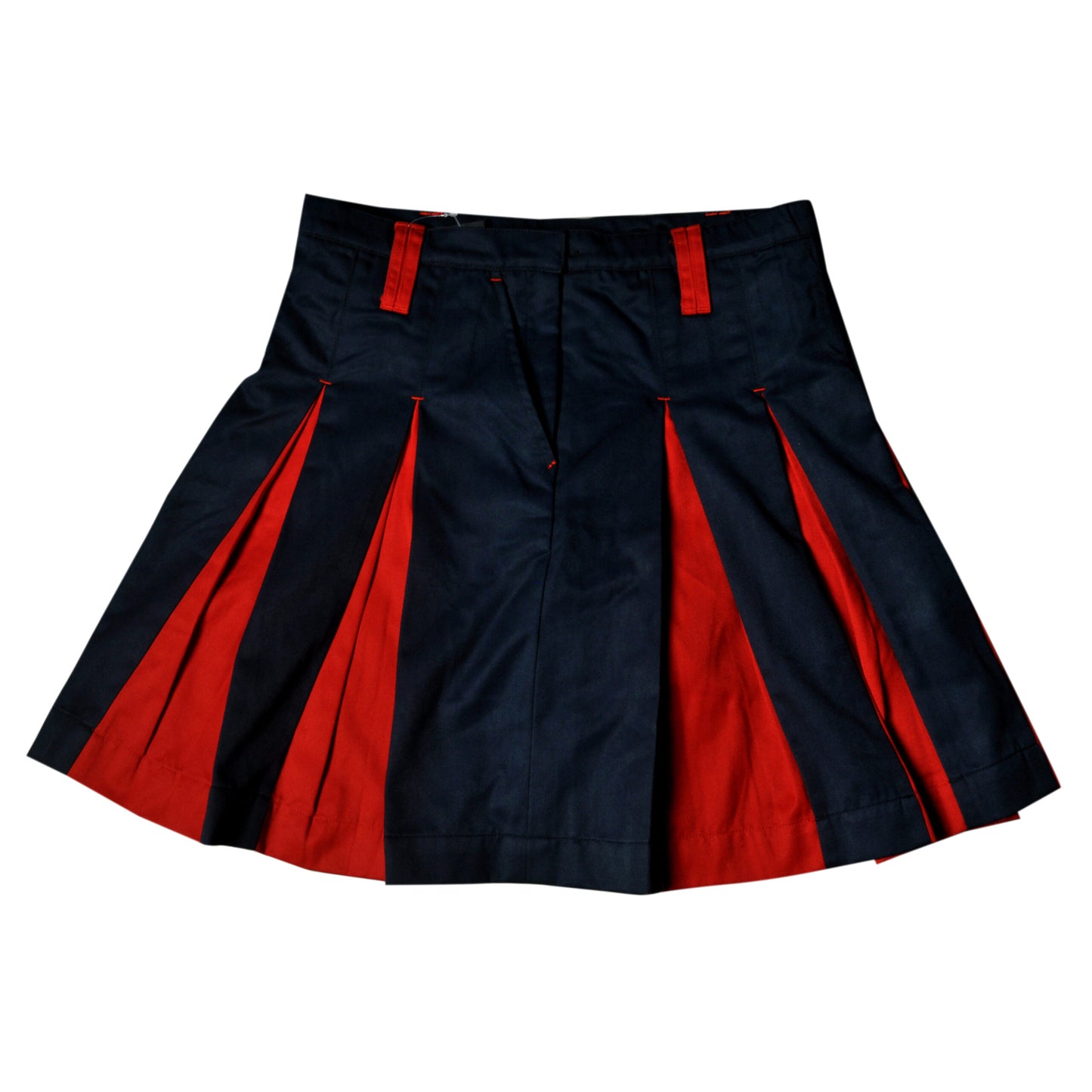 GIRLS SKIRT NAVY BLUE WITH RED FABRIC 3RD TO 5TH - GD GOENKA