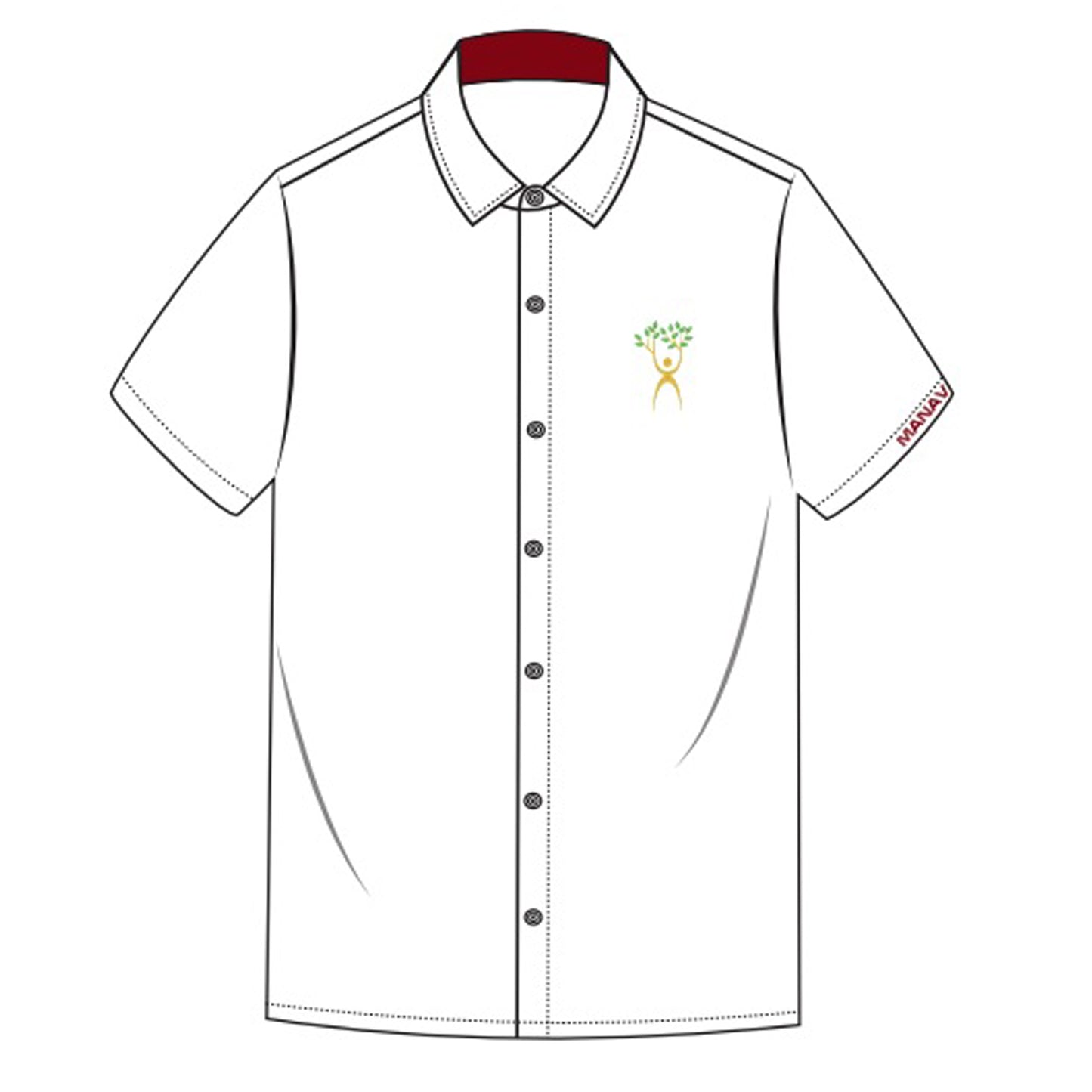 SHIRT HALF SLEEVE BOY (WHITE) - MANAV RACHNA